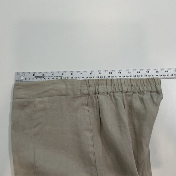 Breezed TARAVAO Flowy trousers pants 100% linen neutral tan size medium wide leg - Picture 13 of 13
